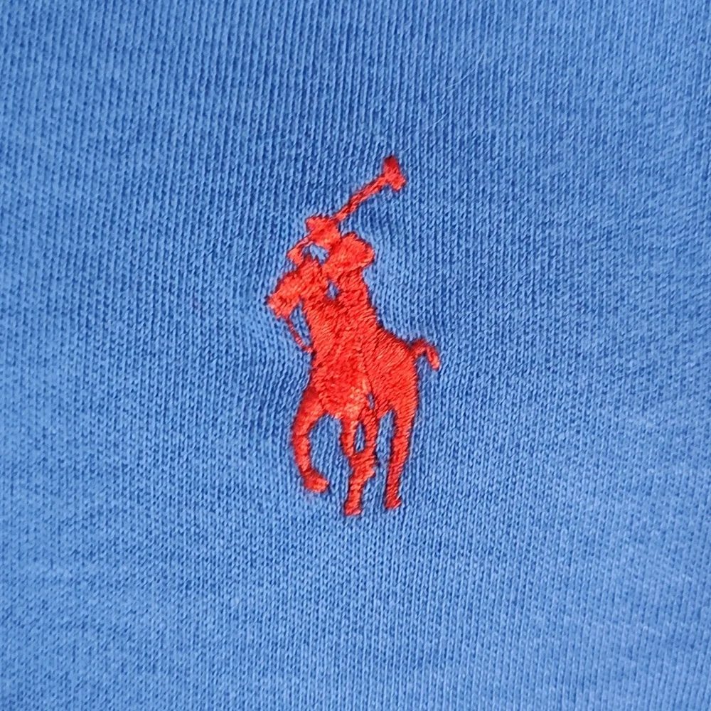 Vtg Periwinkle Blue Mens Polo With Coral Pony Excellent Condition